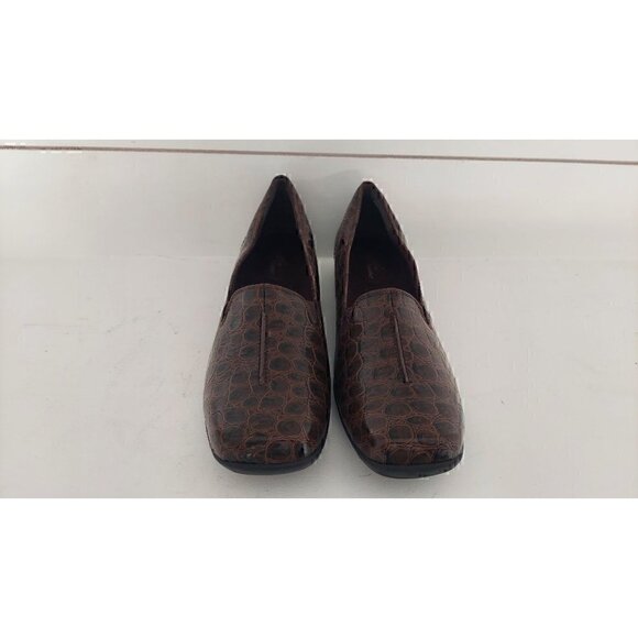 Easy Spirit Purpose Croc Embossed Brown Loafers/NWOB, 12M - Picture 5 of 8